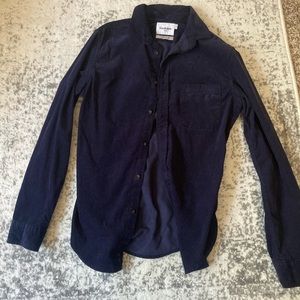 Corduroy Long Sleeve Nave Button Down